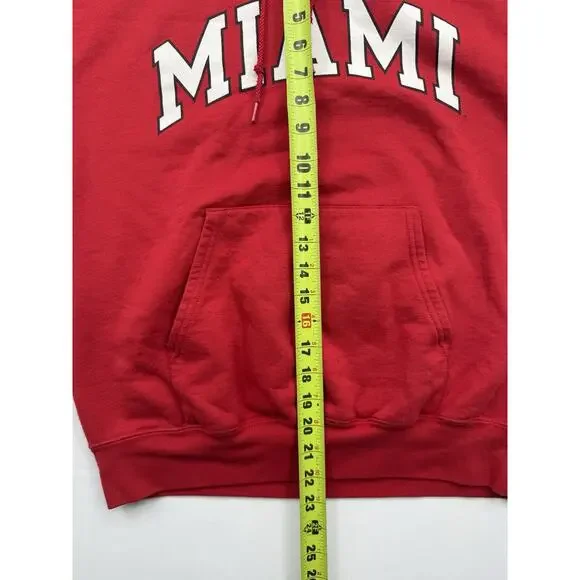 Champion Miami University Hoodie Relaxed Sweatshirt Red Mens Medium - Picture 4 of 5